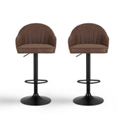 Artiss 2x Bar Stools Kitchen Swivel Gas Lift Counter Chair Shell Leather Brown BA-K-256-BRX2