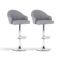 Artiss 2x Bar Stools Kitchen Swivel Gas Lift Counter Chair Shell Leather Grey BA-K-256-GYX2