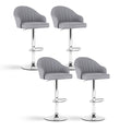 Artiss 4x Bar Stools Kitchen Swivel Gas Lift Counter Chair Shell Leather Grey BA-K-256-GYX4
