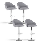 Artiss 4x Bar Stools Kitchen Swivel Gas Lift Counter Chair Shell Leather Grey BA-K-256-GYX4