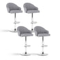 Artiss 4x Bar Stools Kitchen Swivel Gas Lift Counter Chair Shell Leather Grey BA-K-256-GYX4