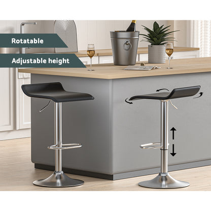 Artiss 2x Bar Stools Faux Leather Chair Black BA-K-509-BK-X2