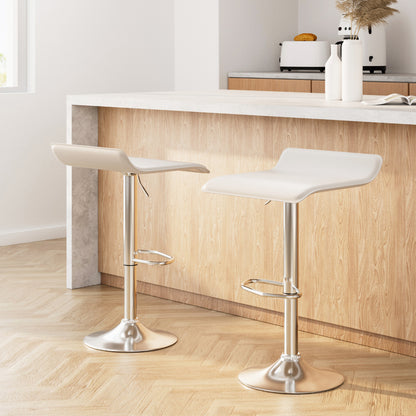 Artiss 2x Bar Stools Faux Leather Chair White BA-K-509-WH-X2