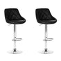Artiss 2x Bar Stools Leather Padded Gas Lift Stool Black BA-K-704-BKX2