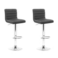 Artiss 2x Bar Stools Padded Leather Gas Lift Grey BA-K-710N-GYX2