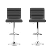 Artiss 2x Bar Stools Padded Leather Gas Lift Grey BA-K-710N-GYX2