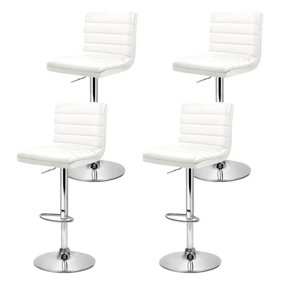 Artiss 4x Bar Stools Padded Leather Gas Lift White BA-K-710N-WHX4