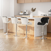 Artiss 4x Bar Stools Gas Lift Padded Leather Black & White BA-K-717A-BK-WHX4