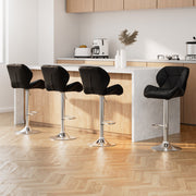 Artiss 4x Bar Stools Gas Lift Padded Leather Black BA-K-717A-BKX4