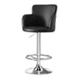 Artiss 1x Leather Bar Stools Swivel Adjustable Gas Lift PU Counter Chairs Black BA-K-7200-BK