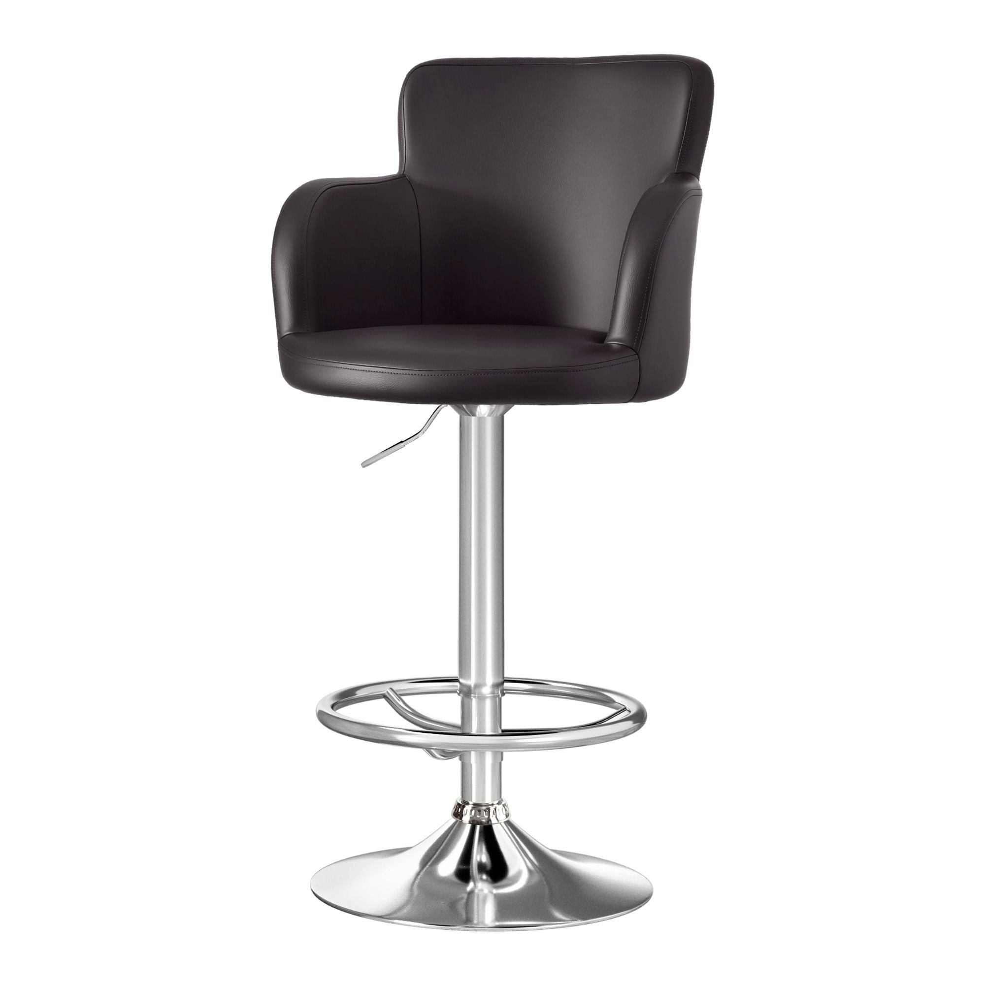 Artiss 4x Bar Stools Swivel Kitchen Chairs Gas Lift Adjustable PU Leather Brown BA-K-7200-BRX4