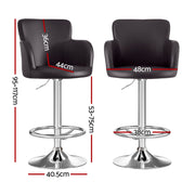 Artiss 4x Bar Stools Swivel Kitchen Chairs Gas Lift Adjustable PU Leather Brown BA-K-7200-BRX4