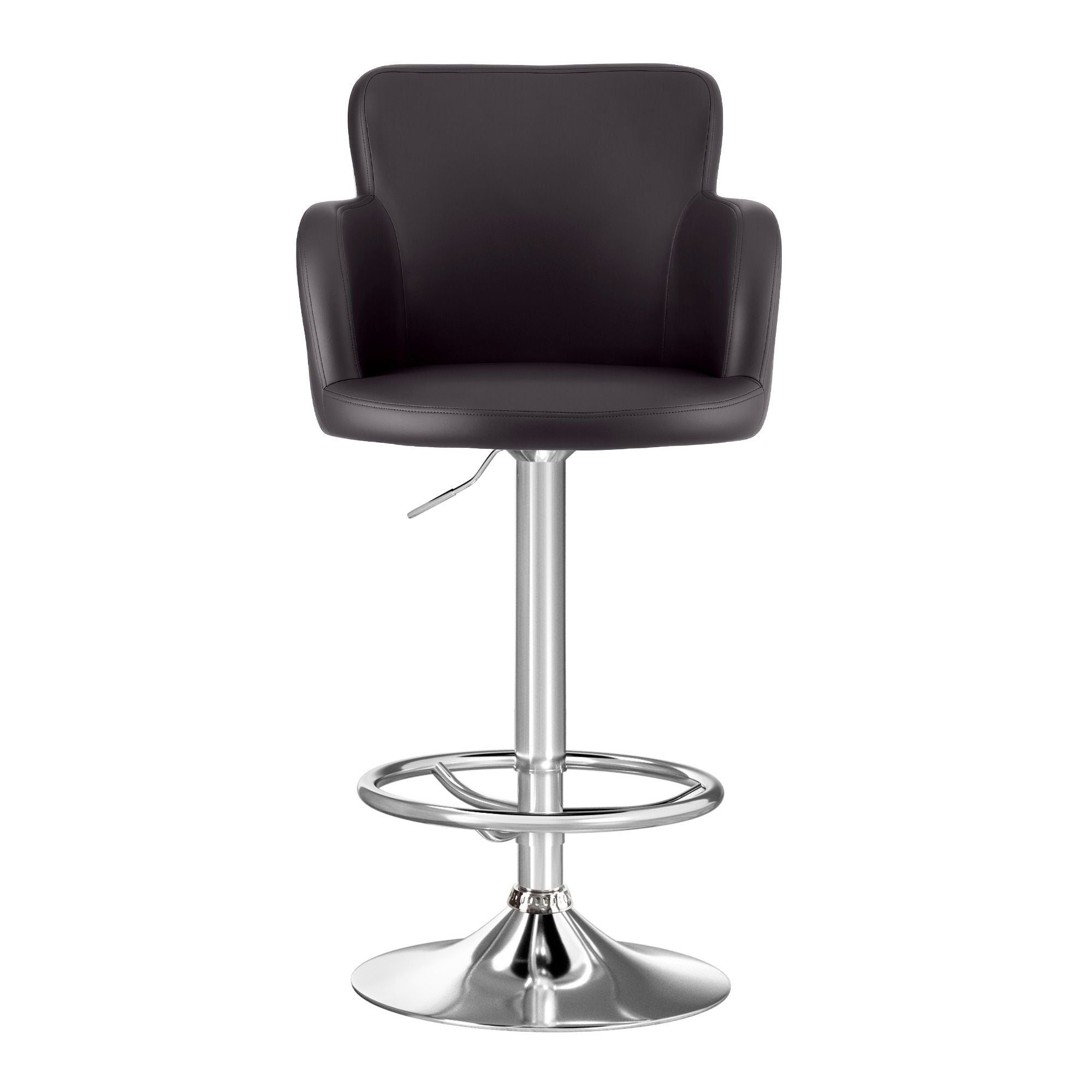 Artiss 4x Bar Stools Swivel Kitchen Chairs Gas Lift Adjustable PU Leather Brown BA-K-7200-BRX4