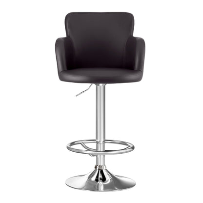 Artiss 4x Bar Stools Swivel Kitchen Chairs Gas Lift Adjustable PU Leather Brown BA-K-7200-BRX4
