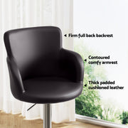 Artiss 4x Bar Stools Swivel Kitchen Chairs Gas Lift Adjustable PU Leather Brown BA-K-7200-BRX4
