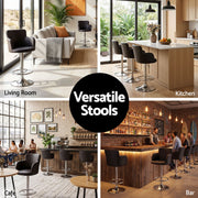 Artiss 4x Bar Stools Swivel Kitchen Chairs Gas Lift Adjustable PU Leather Brown BA-K-7200-BRX4