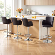 Artiss 4x Bar Stools Swivel Kitchen Chairs Gas Lift Adjustable PU Leather Brown BA-K-7200-BRX4