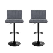 Artiss 2x Bar Stools Vintage Leather Gas Lift Grey BA-K-7228-GYX2
