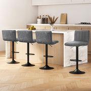 Artiss 4x Bar Stools Vintage Leather Gas Lift Grey BA-K-7228-GYX4