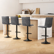Artiss 4x Bar Stools Gas Lift Vintage Leather Grey BA-K-7231-GYX4