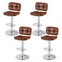Artiss 4x Bar Stools Kitchen Swivel Gas Lift Counter Chair Tuft PU Leather Brown BA-K-778-BRX4