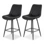 Artiss 2x Bar Stools Kitchen Dining Chair Counter Stool Diamond PU Leather Black BA-K-799-BKX2