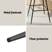 Artiss 2x Bar Stools Kitchen Dining Chair Counter Stool Diamond PU Leather Black BA-K-799-BKX2