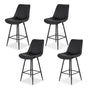 Artiss 4x Bar Stools Kitchen Dining Chair Counter Stool Diamond PU Leather Black BA-K-799-BKX4