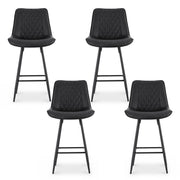 Artiss 4x Bar Stools Kitchen Dining Chair Counter Stool Diamond PU Leather Black BA-K-799-BKX4