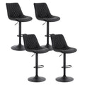 Artiss 4x Bar Stools Kitchen Swivel Gas Lift Counter Chair Diamond Leather Black BA-K-799G-BKX4