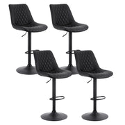 Artiss 4x Bar Stools Kitchen Swivel Gas Lift Counter Chair Diamond Leather Black BA-K-799G-BKX4