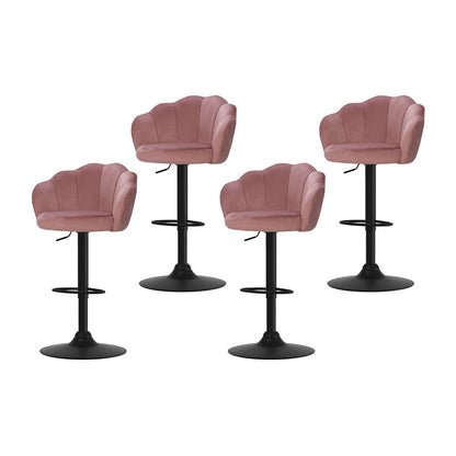 Artiss 4x Bar Stools Gas Lift Velvet Pink BA-K-9968-PKX4