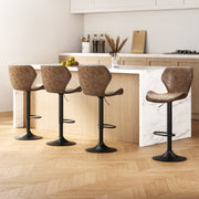 Artiss 4x Bar Stools Vintage Leather Gas Lift Brown BA-K-9977-BRX4