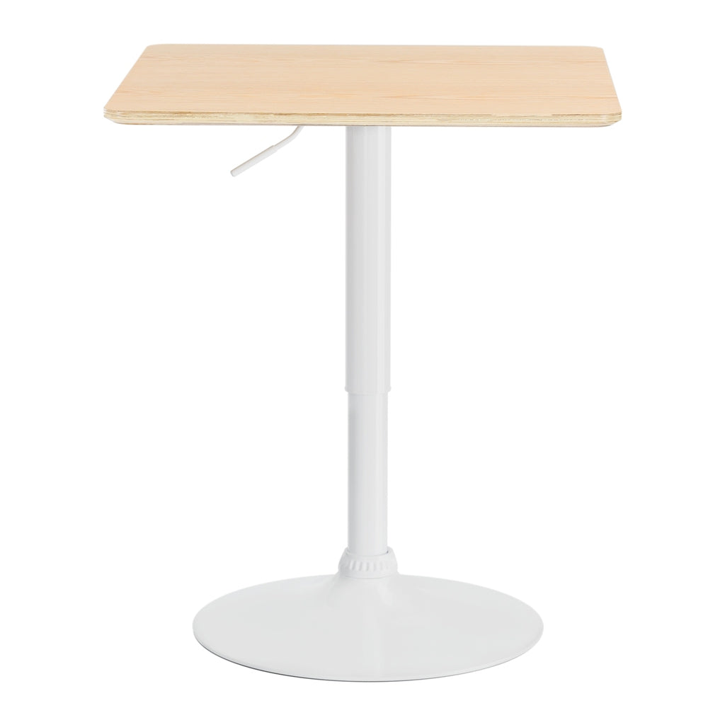 Artiss Bar Table Swivel Base Gas Lift Counter Dining Table 60CM Square Pine BA-K-BAR-TAB-01-WD