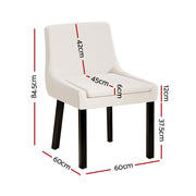 Artiss Dining Chairs Set of 2 Corduroy Wooden Beige BA-K-DIN-01-FA-BGX2