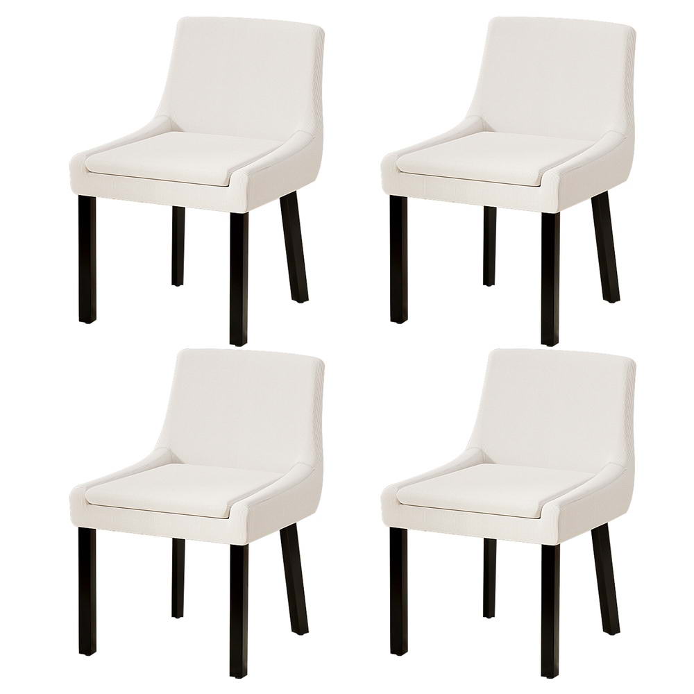 Artiss Dining Chairs Set of 4 Corduroy Wooden Beige BA-K-DIN-01-FA-BGX4