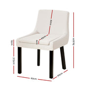 Artiss Dining Chairs Set of 4 Corduroy Wooden Beige BA-K-DIN-01-FA-BGX4