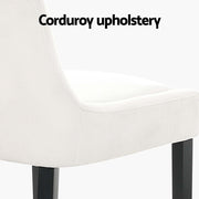 Artiss Dining Chairs Set of 4 Corduroy Wooden Beige BA-K-DIN-01-FA-BGX4