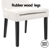 Artiss Dining Chairs Set of 4 Corduroy Wooden Beige BA-K-DIN-01-FA-BGX4