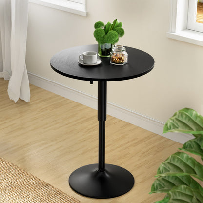 Artiss Bar Table Gas Lift Round Black BA-K-TB304-BK
