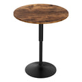 Artiss Height Adjustable Bar Table 360 Swivel Round Gaslift Design 60cm Rustic Brown Black BA-K-TB304-BR