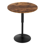 Artiss Height Adjustable Bar Table 360 Swivel Round Gaslift Design 60cm Rustic Brown Black BA-K-TB304-BR