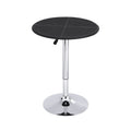 Artiss Bar Table Round Swivel Height Adjustable 62cm Modern PVC Leather Black BA-K-TB304PVC-BK