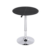 Artiss Bar Table Round Swivel Height Adjustable 62cm Modern PVC Leather Black BA-K-TB304PVC-BK