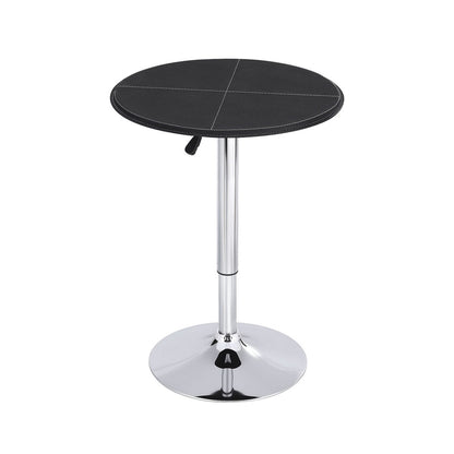Artiss Bar Table Round Swivel Height Adjustable 62cm Modern PVC Leather Black BA-K-TB304PVC-BK