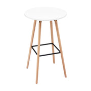 Artiss Bar Table Round Counter Kitchen Dining Desk Pub 98cm Height Wood White BA-K-TB310-WH