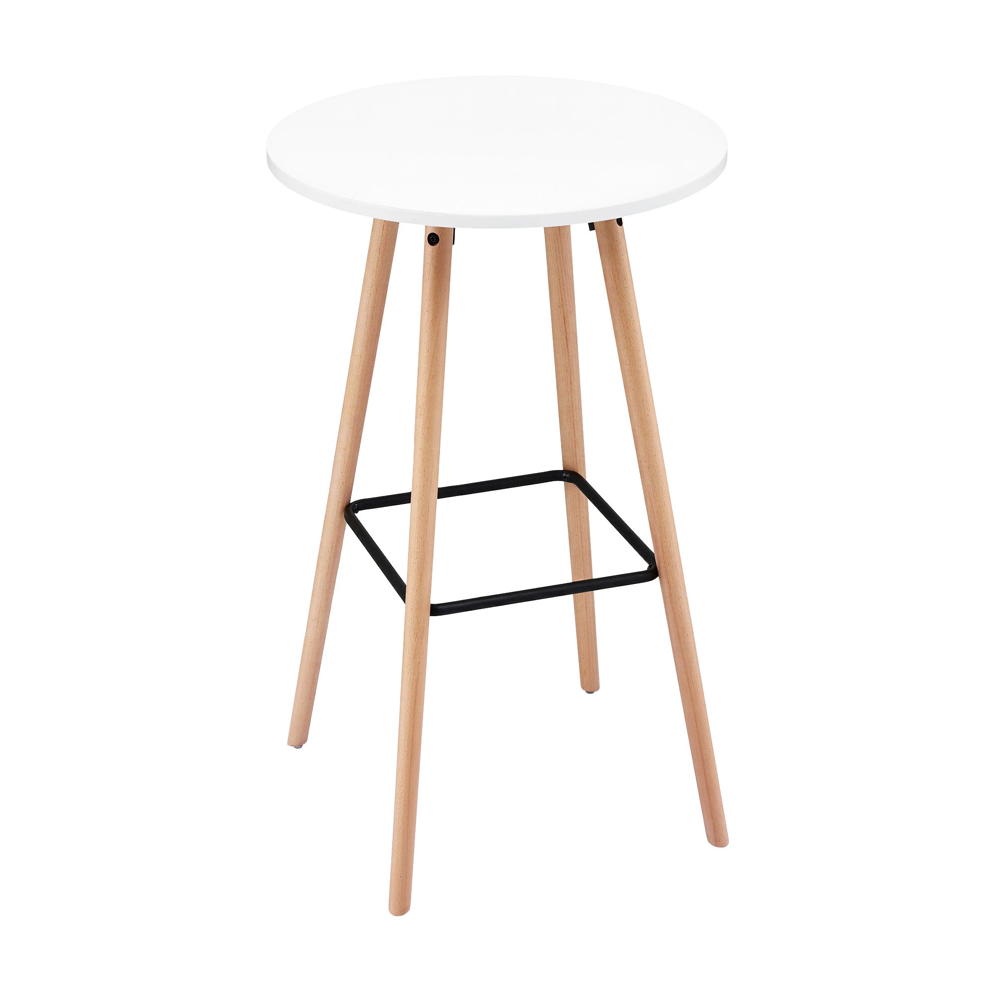 Artiss Bar Table Round Counter Kitchen Dining Desk Pub 98cm Height Wood White BA-K-TB310-WH