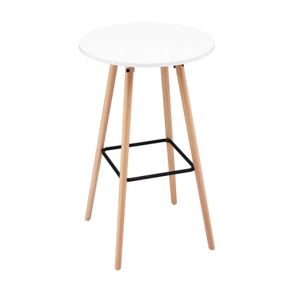 Artiss Bar Table Round Counter Kitchen Dining Desk Pub 98cm Height Wood White BA-K-TB310-WH
