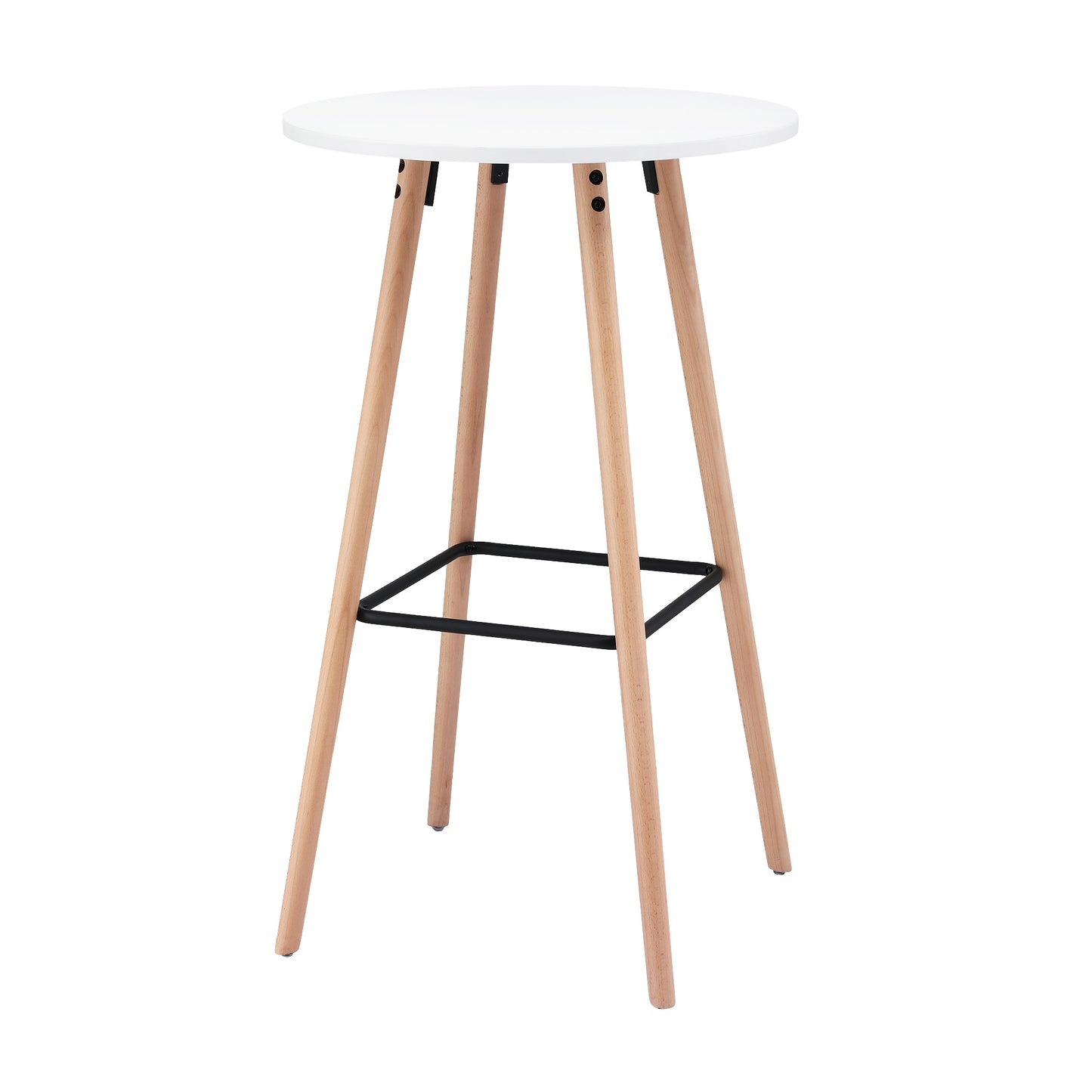 Artiss Bar Table Round Counter Kitchen Dining Desk Pub 98cm Height Wood White BA-K-TB310-WH
