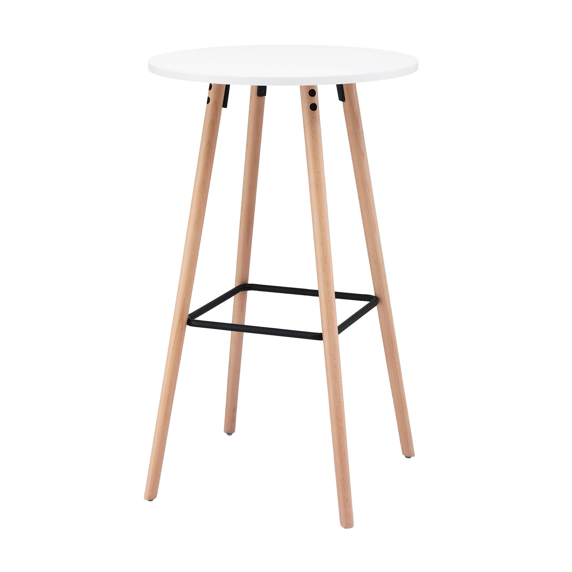 Artiss Bar Table Round Counter Kitchen Dining Desk Pub 98cm Height Wood White BA-K-TB310-WH